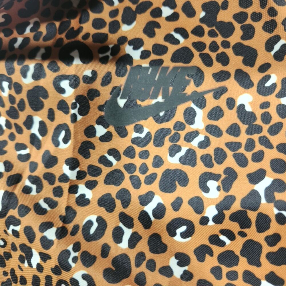 Nike Jacket Womens 2X Brown Black Leopard Print Windbreaker CD3683-754 - Picture 2 of 9